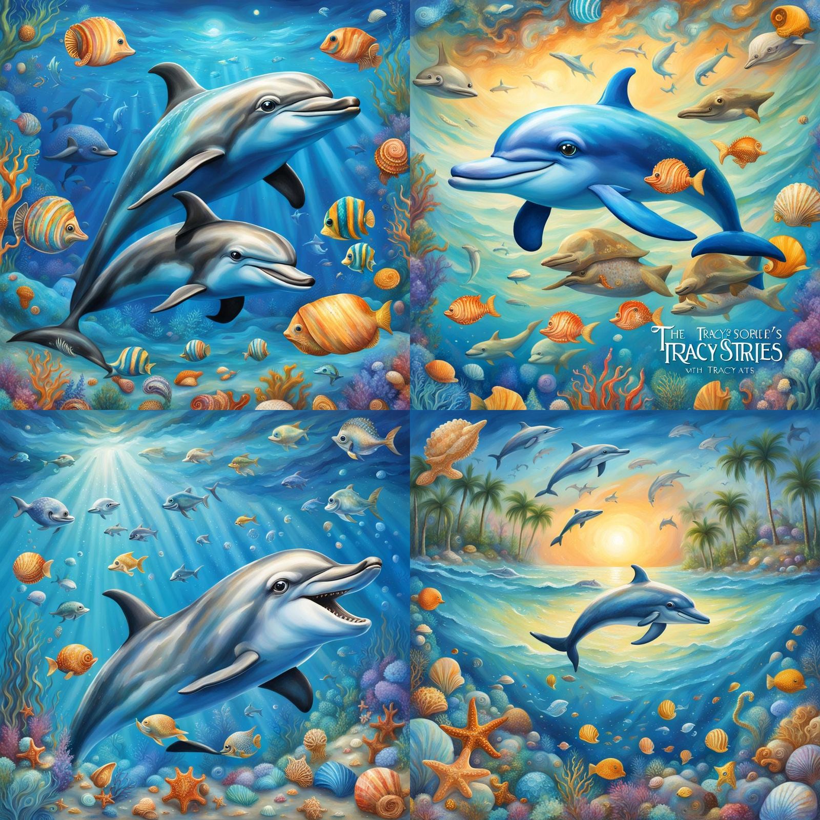 Tracy's Stories: Whimsical Dolphin Book Cover Art