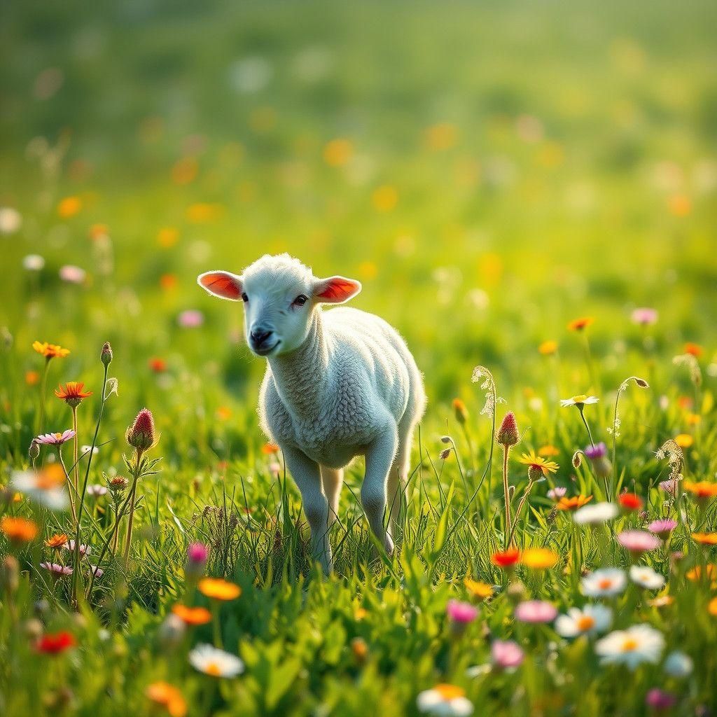 Simple AI-Generated Lamb Illustration