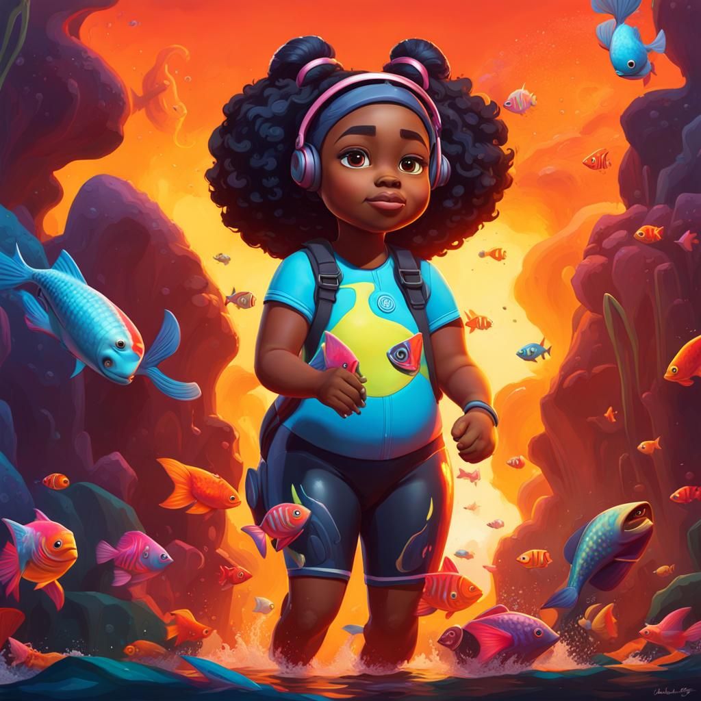 Girl Scuba Diving: Graffiti and Digital Art