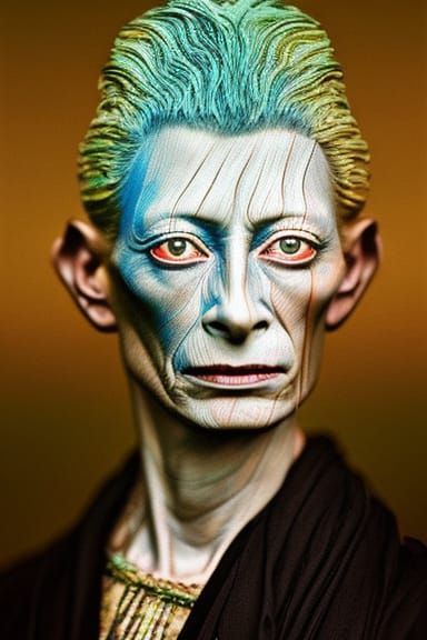 Biopunk Horror Portrait of Tilda Swinton as Broly