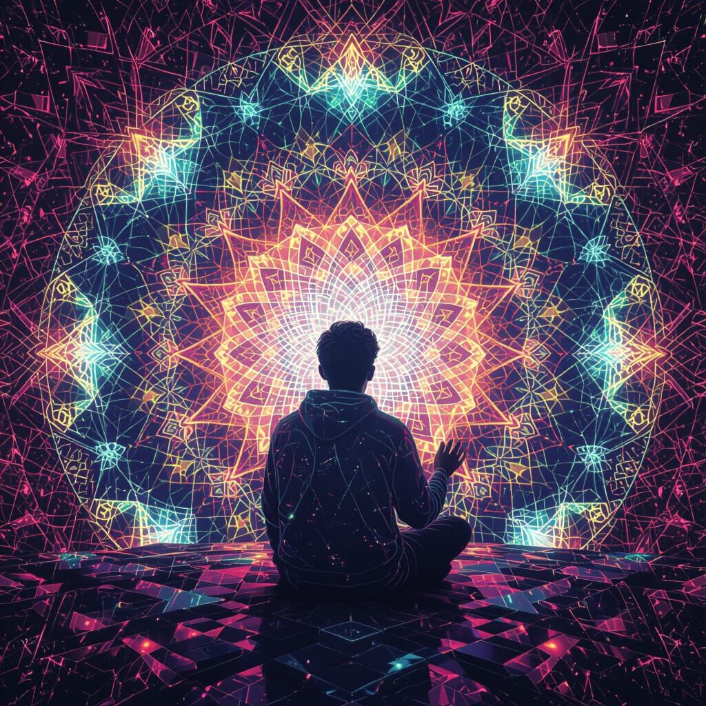 Psychedelic Fractal Realm Exploring Consciousness