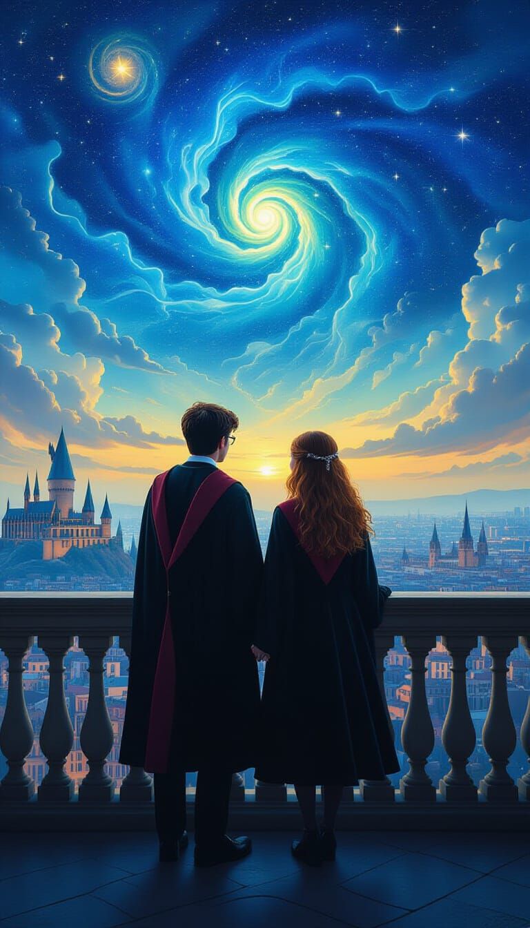 Harry Potter and Ginny Under Astral Sky