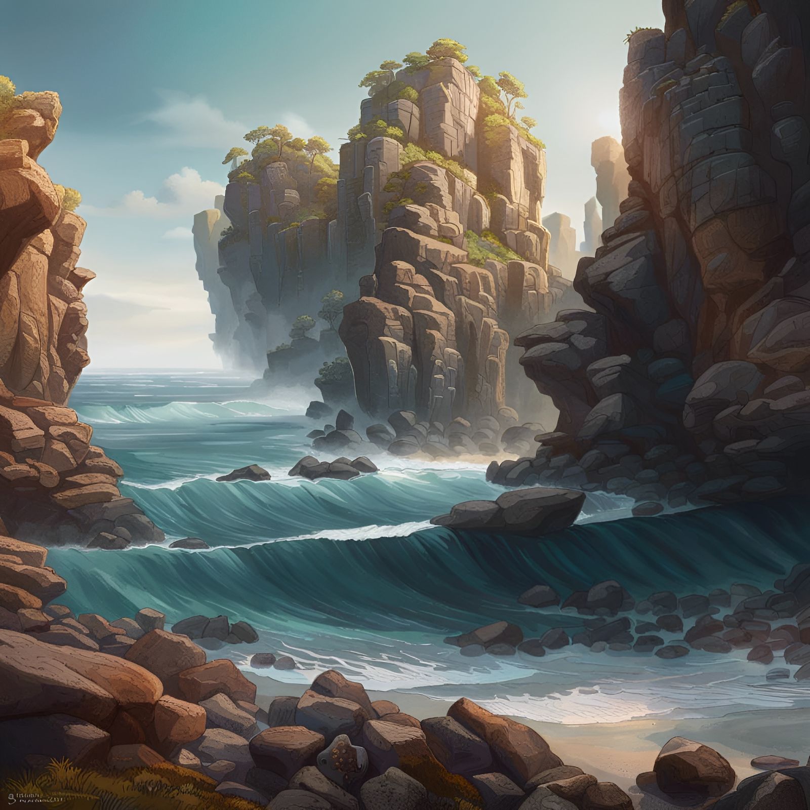 Detailed Shoreline Portrait in Dynamic Lighting