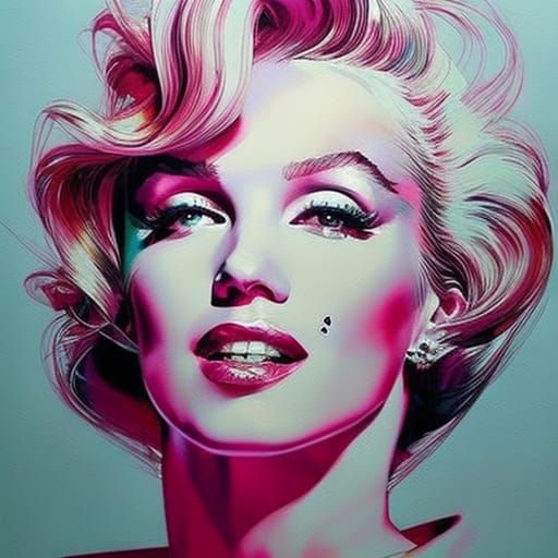 Marilyn Monroe Portrait in Hyperrealistic Pin-Up Style