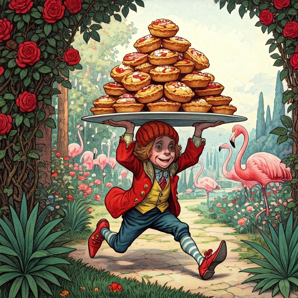Knave of Hearts Flees With Jam Tarts in Fantastical Garden