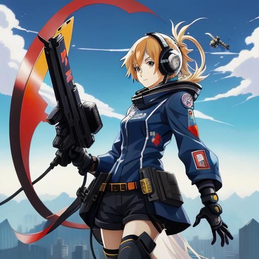 Anime Mech Pilot Girl: Japanese Manga Style