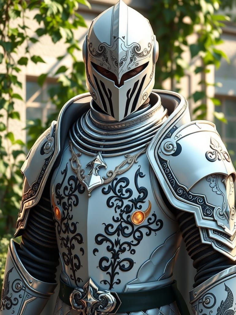 Elegant Paladin Knight in Verdant Garden