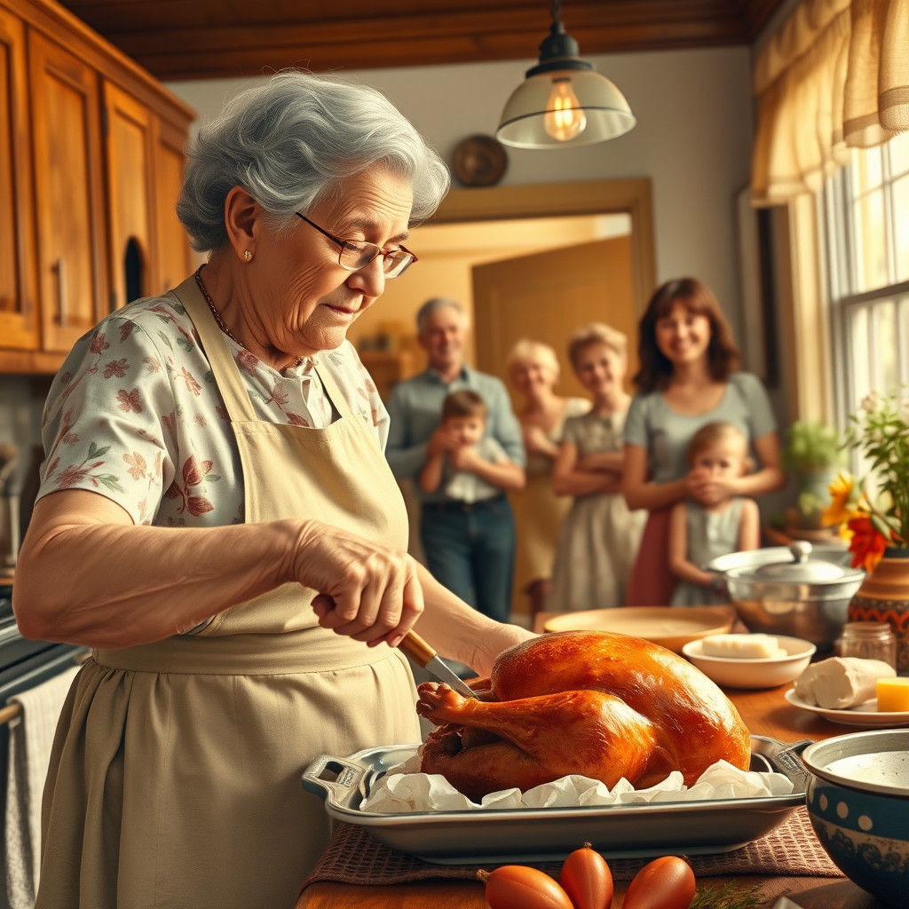 Nostalgic Kitchen Scene in Watercolor Style