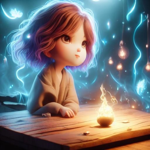 Magical Chibi Portrait in 3D Digital Art
