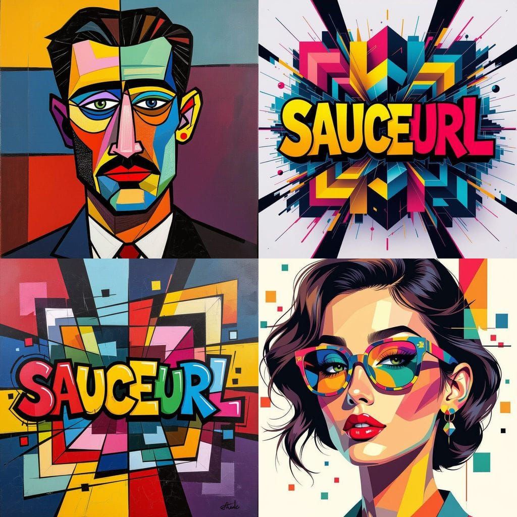 Glitch Graffiti Text Art in Cubist Style