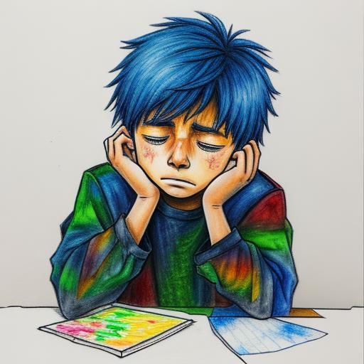 Child's Drawing of a Boy's Grief