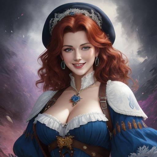 Maureen O'Hara Portrait in Manga Art Style