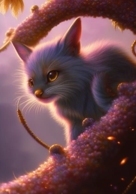 ✡Purple Fluffy Zitty Katt✡