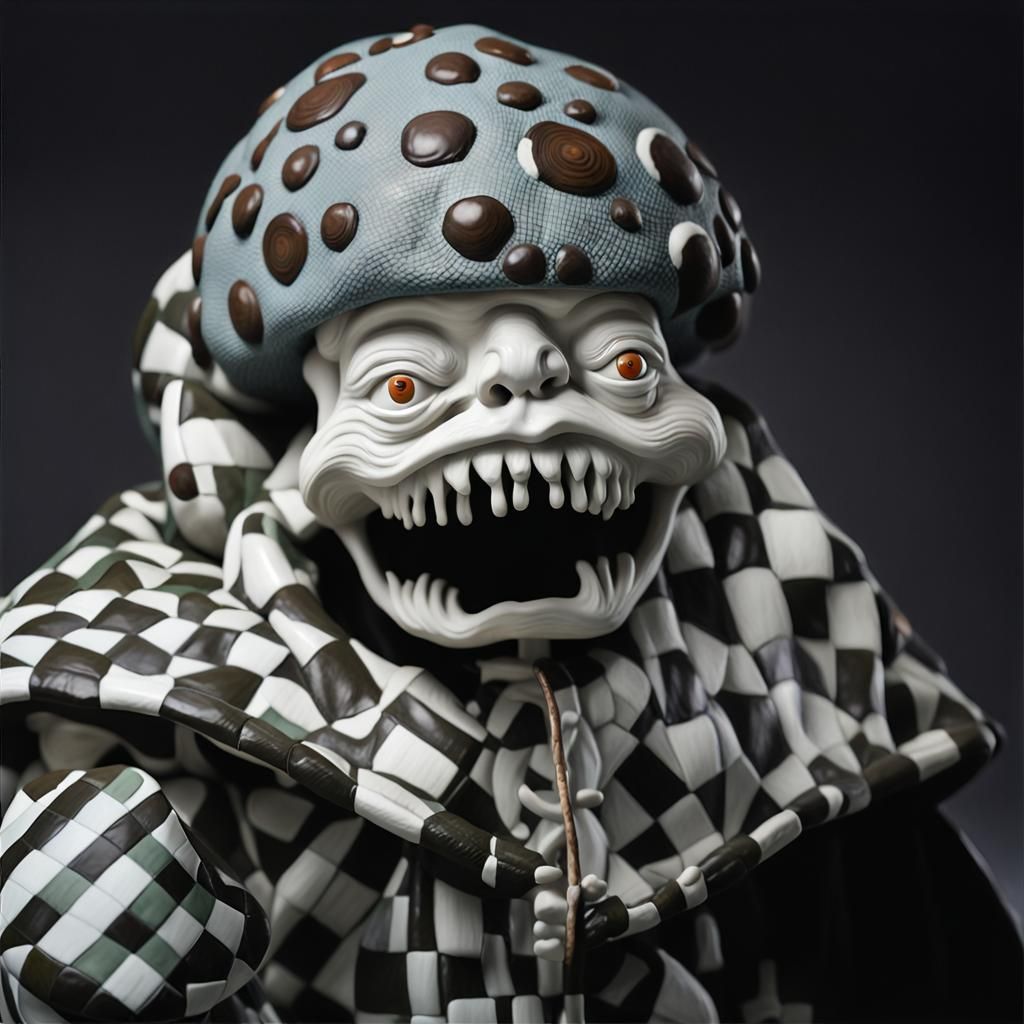 Polynesian Preacher and Mushrooms in 19th Century Style