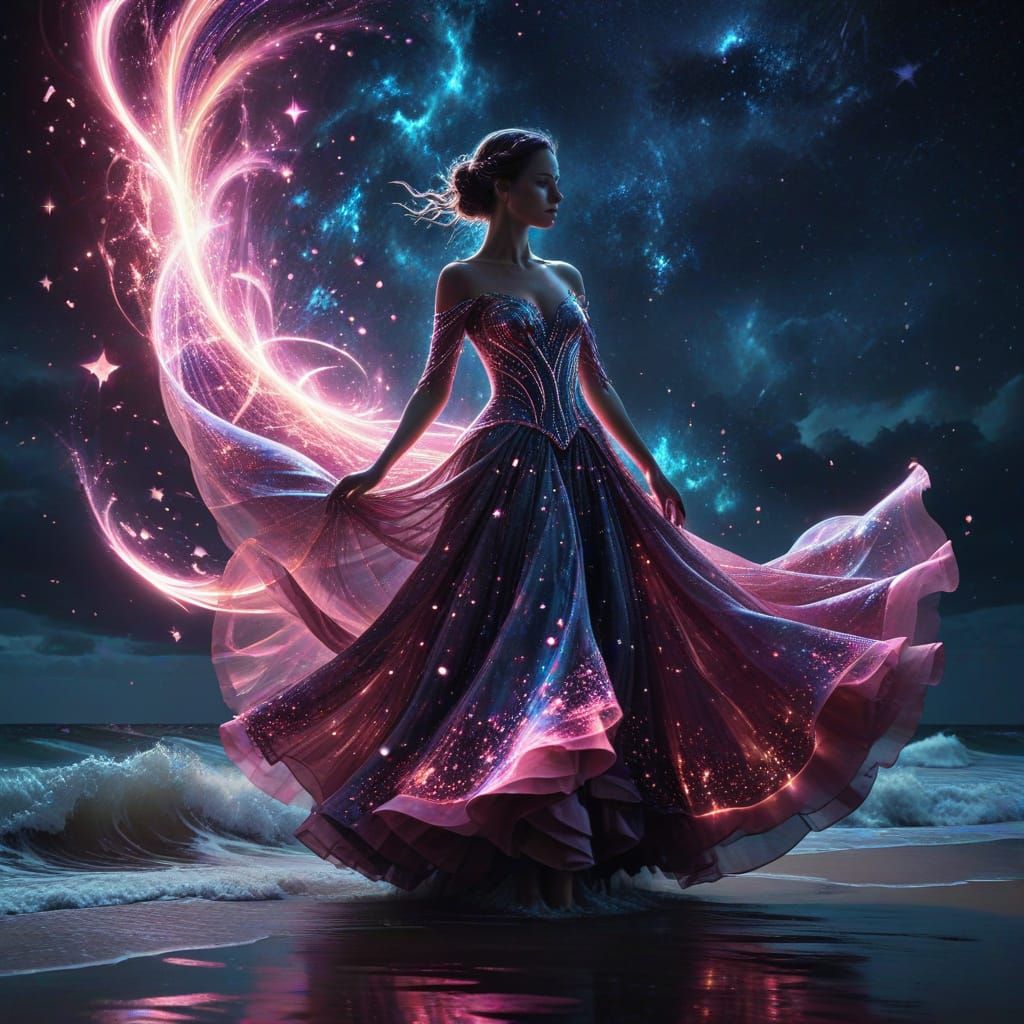 Ethereal Ballroom Goddess in Dark Fantasy Style