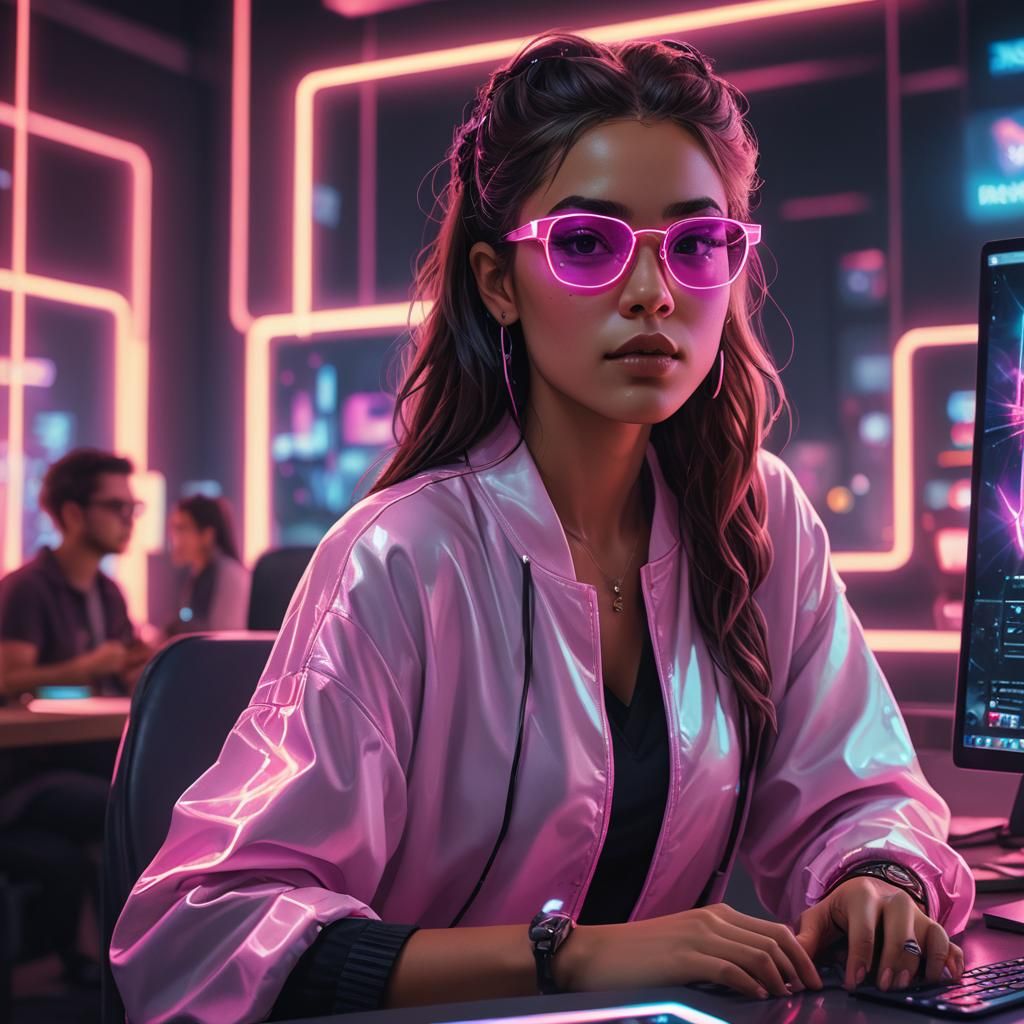 Social Media Influencer Portrait in Digital Art Style