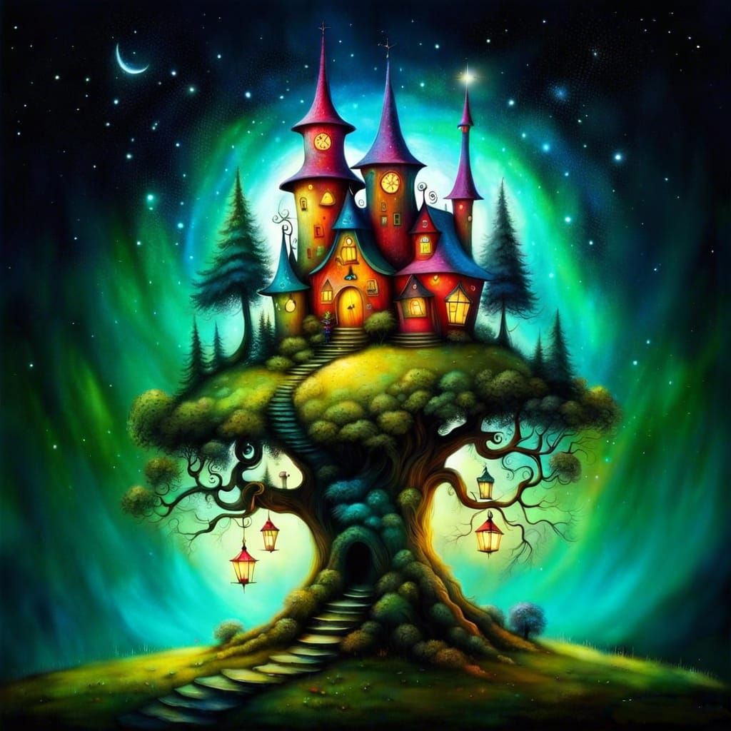 Whimsical Landscape in Alexander Jansson Style