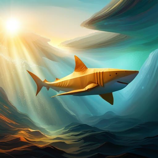 Origami Shark Papercraft in 8K Resolution
