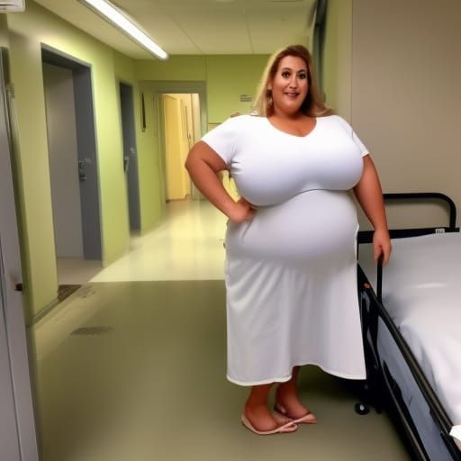 Detailed Image of a BBW Nurse and Obese Man