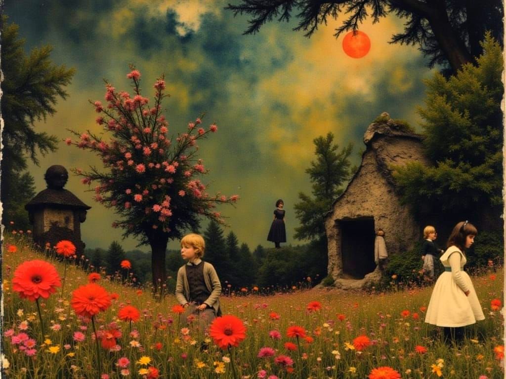 Alice in Wonderland Fantastical Creatures in Baroque Style