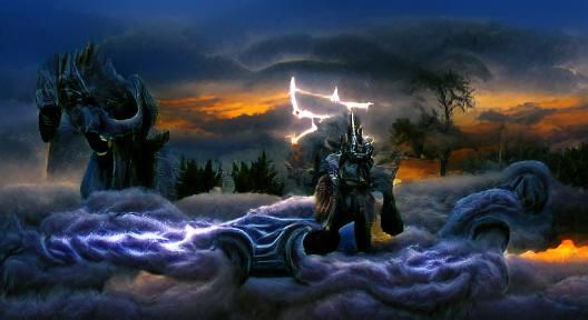 Epic Norse God in Thunderstorm