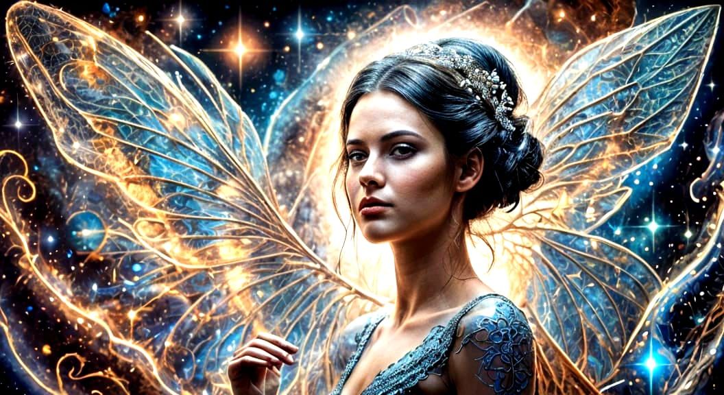 Dreamy Portrait in Vibrant Colors and Whimsical Details