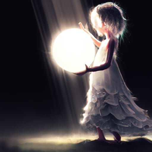 Girl with Shining Light: Dark Fantasy Concept Art