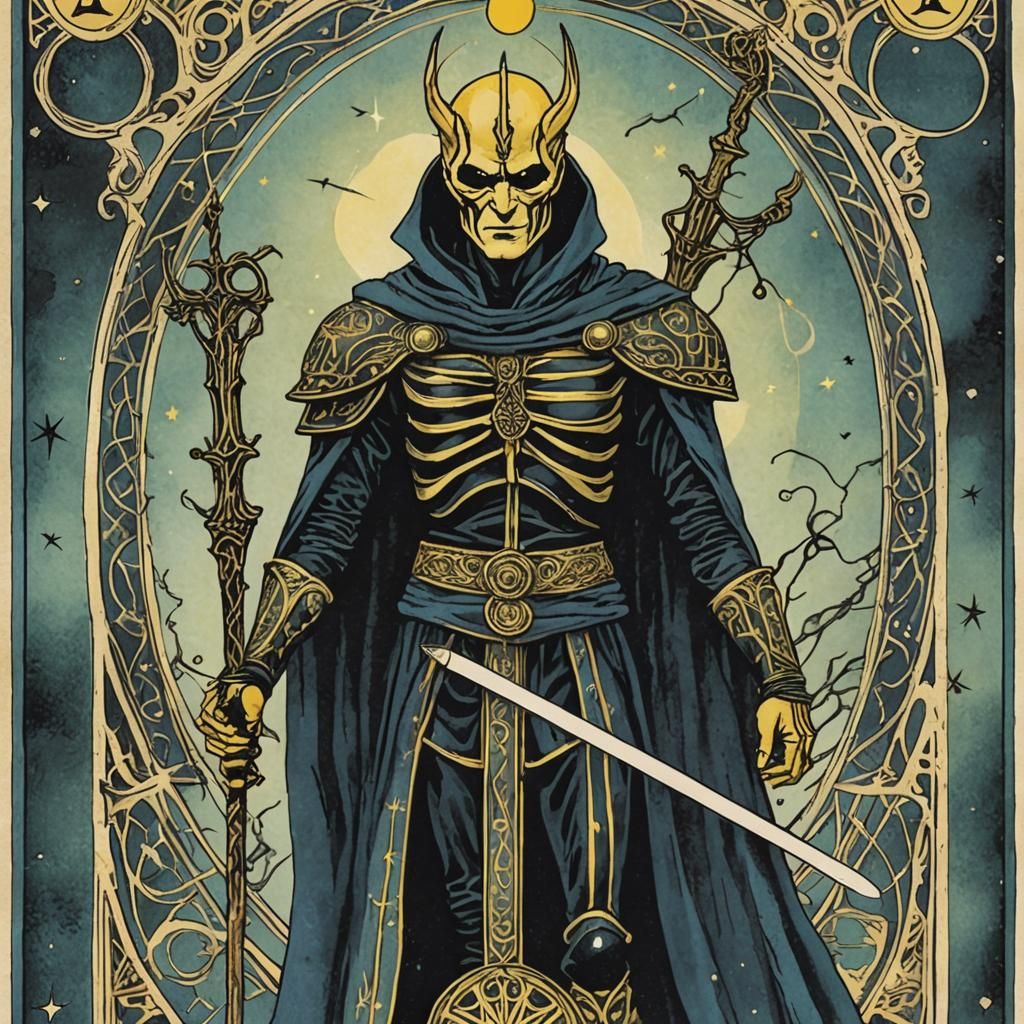 Sting as Justice Tarot Card Illustration
