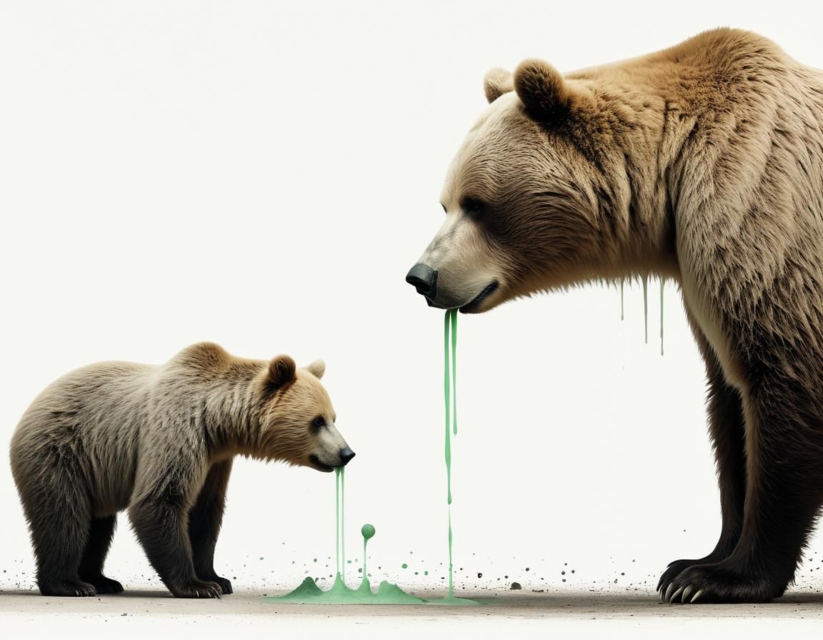 Alien Bear Portrait in Pastel Colors