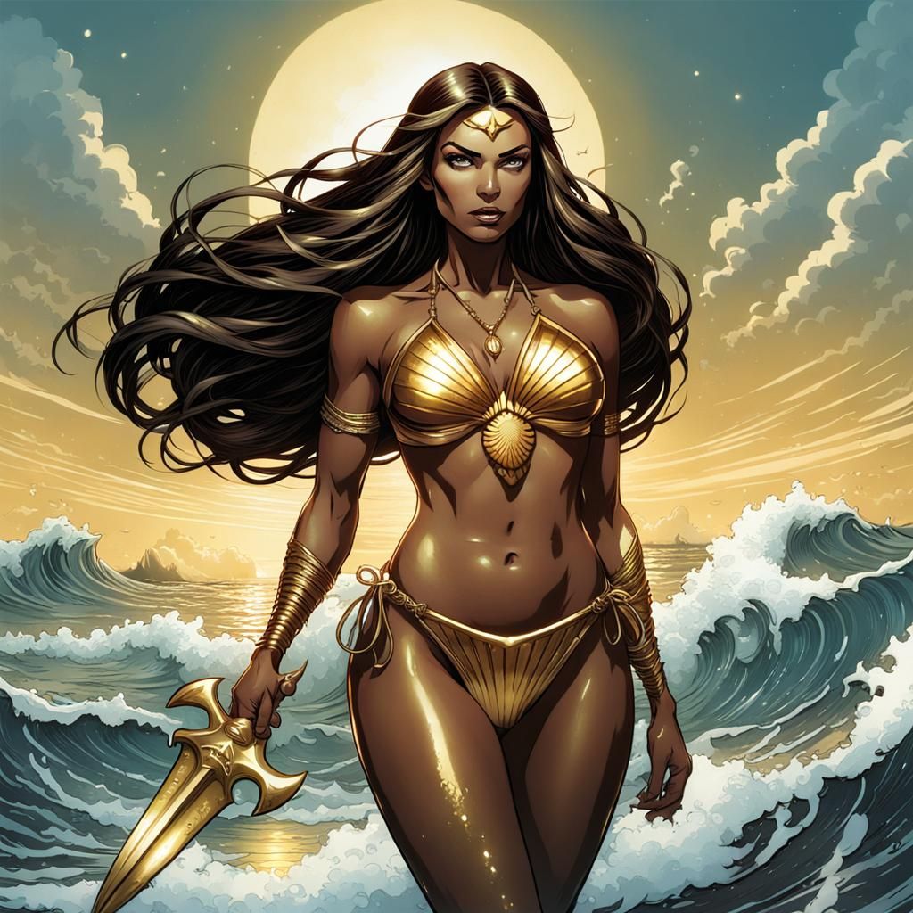 Nereid Emerging from the Ocean, Comic Book Art