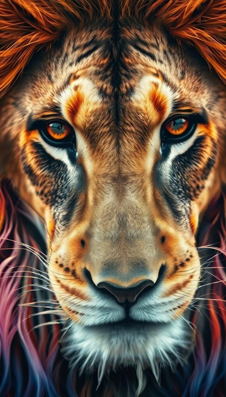 Hyperrealistic Lion with Flowing Mane in Hyper3D