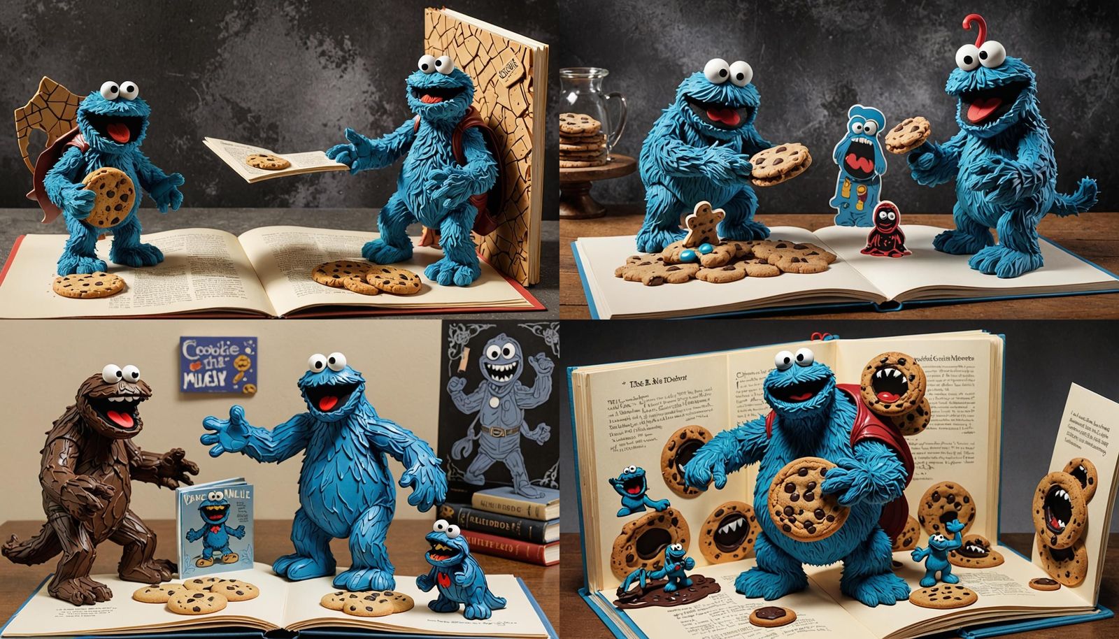 Cookie Monster Forges Cookie Cutter in Pop-Up Book