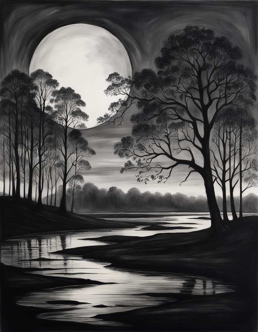 Ethereal Moonlit Figure in Renaissance Style