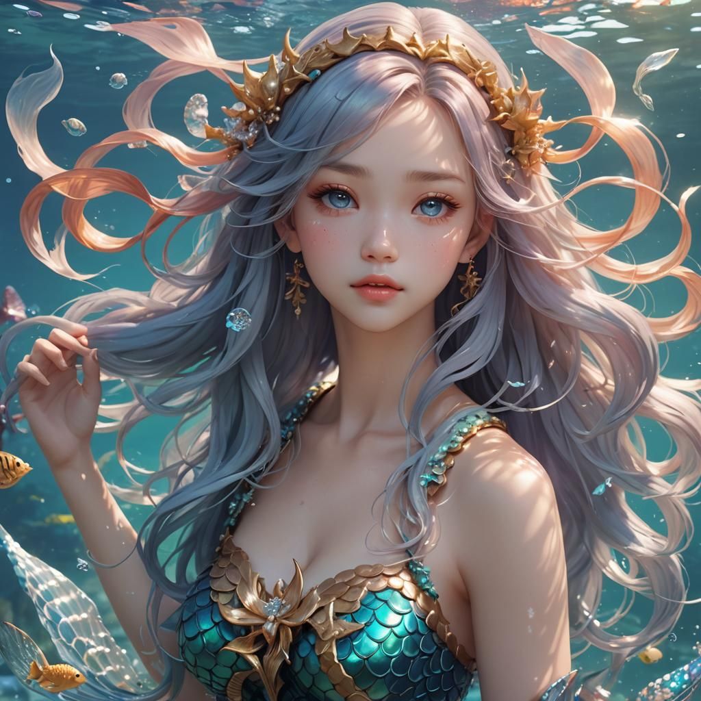 Anime Style Mermaid in 3D