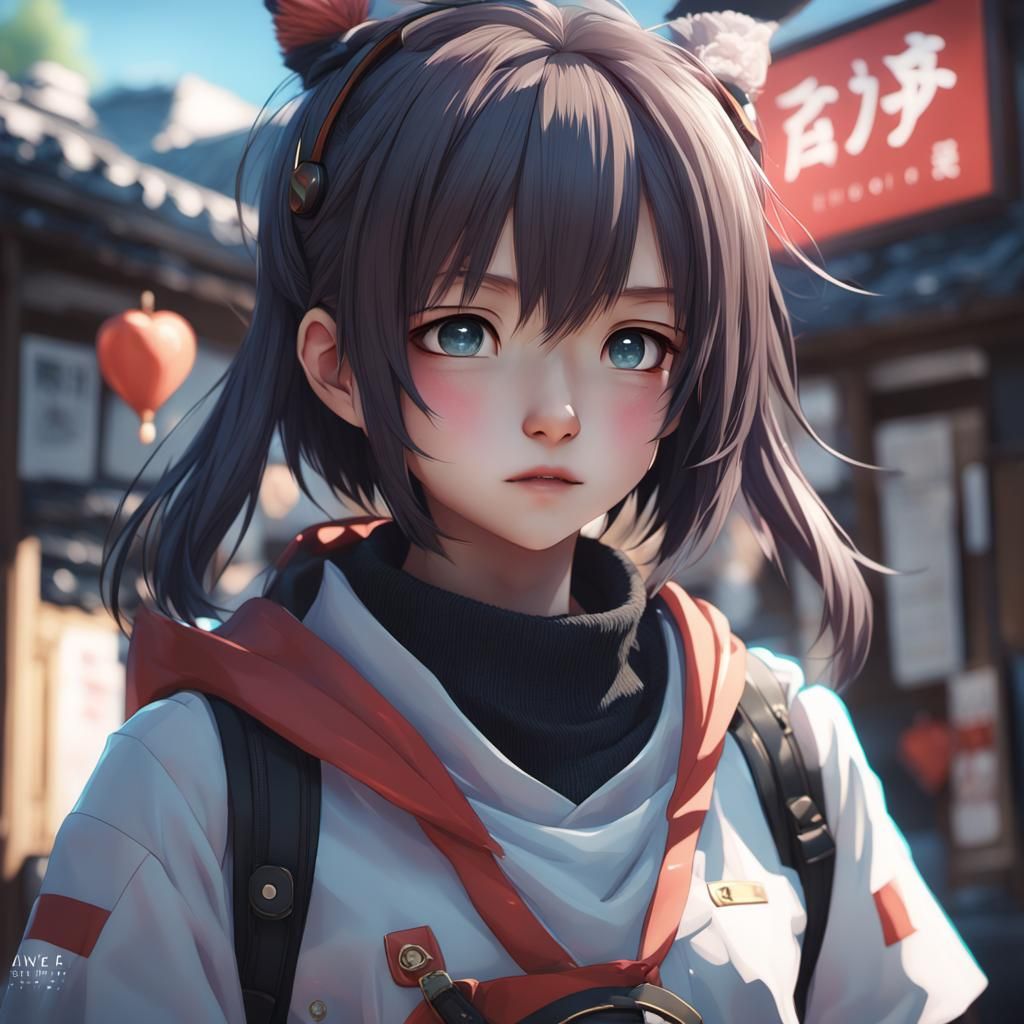 Detailed 3D Anime Art Inspired by WLOP
