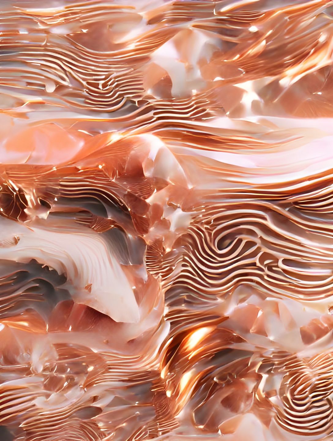 Elegant Rose Gold Abstract Organic Forms