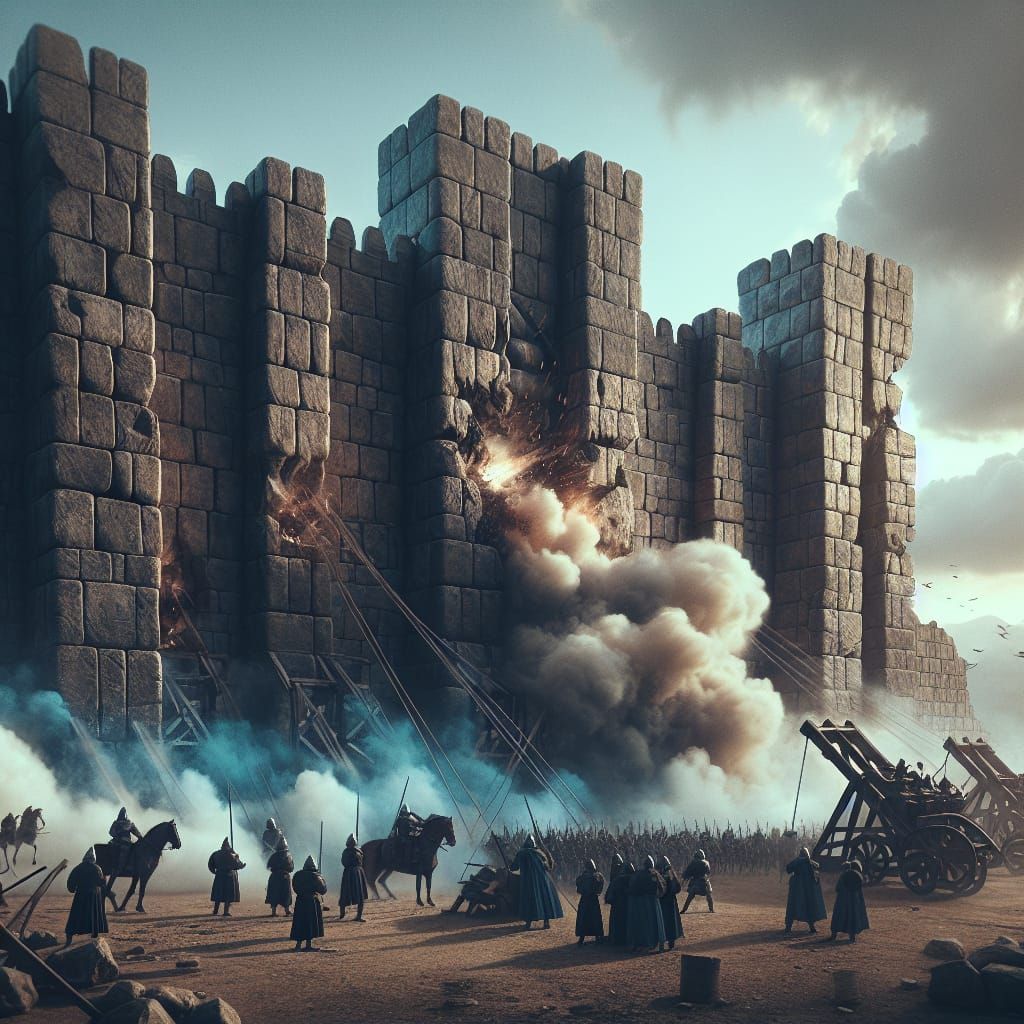 Medieval Battle: Breaching the Stone Wall in Matte Painting