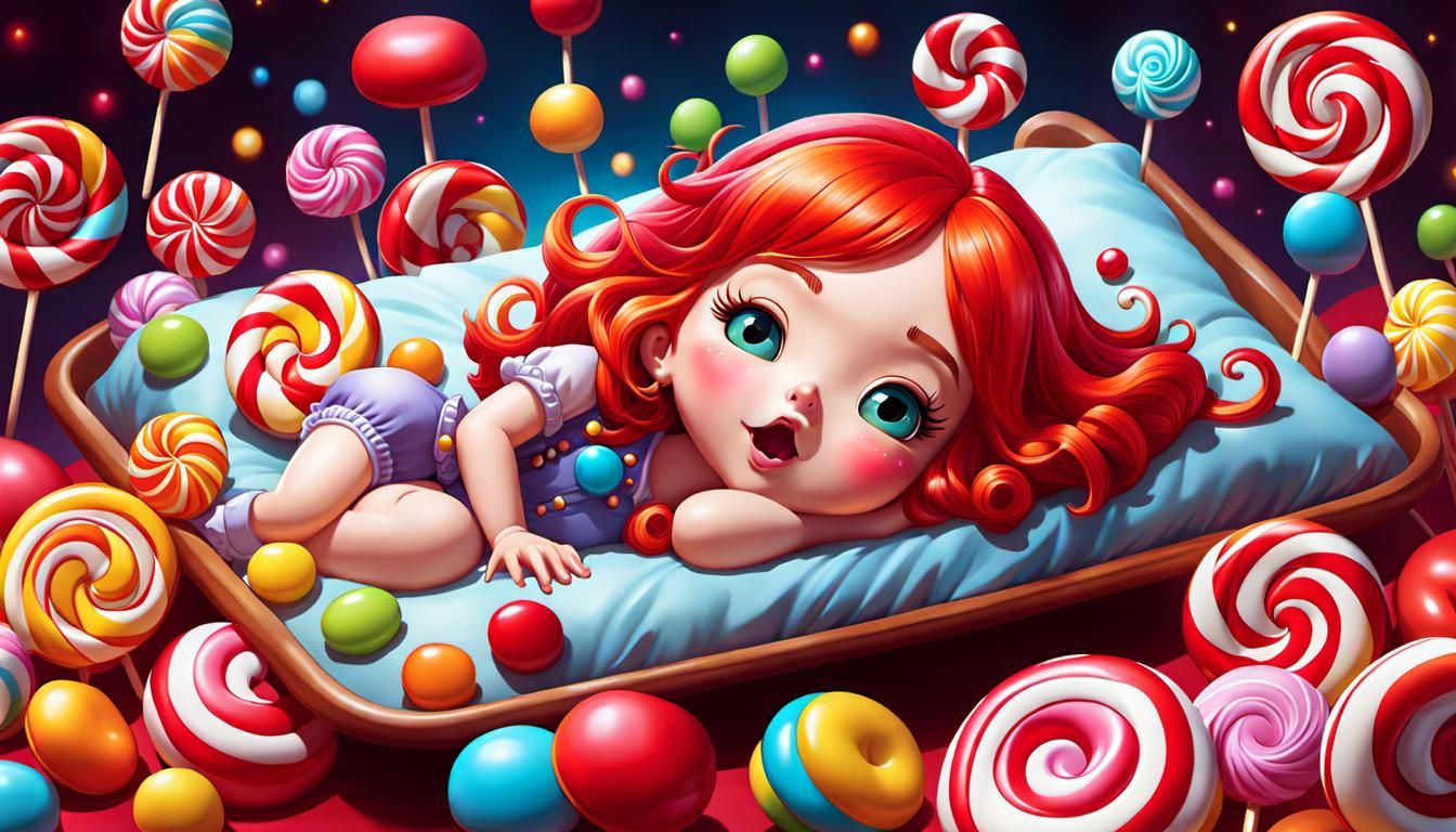 Chibi Girl's Candyland Dream: Digital Illustration