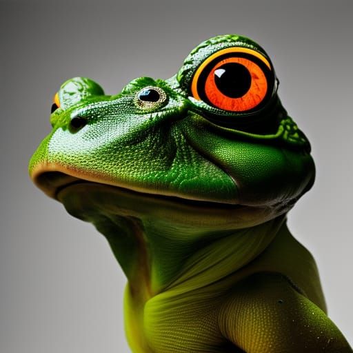 Humanoid Bullfrog Portrait in Studio Lighting