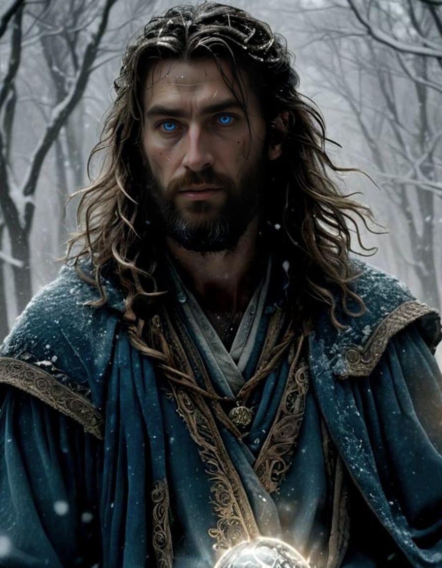 Woodland Elf in Blizzard Holding Magical Light