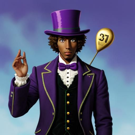 Willy Wonka as Black Man in Anime Style