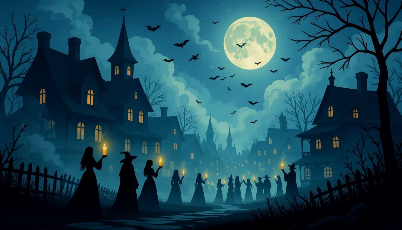 Haunting Halloween Festival with Floating Candles