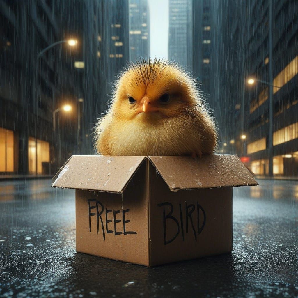 Angry Chick in Box: Free Bird Photograph
