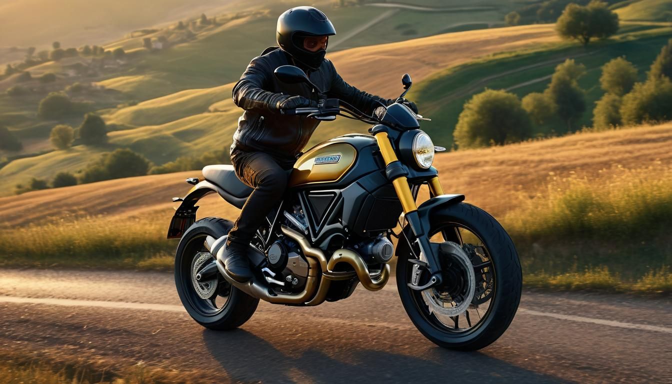 Surreal Hyperrealistic Ducati Scrambler in Italian Renaissan...