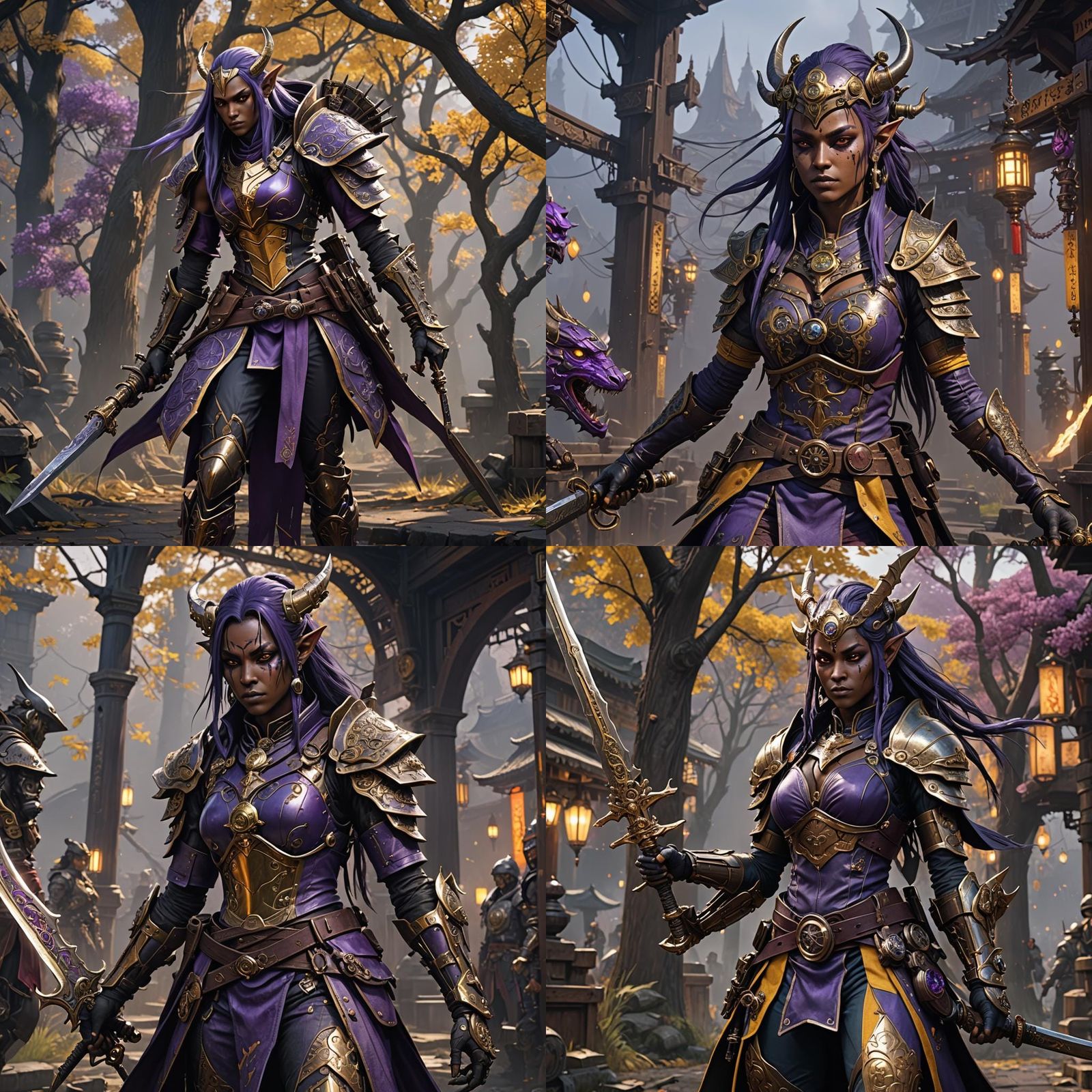 Steampunk Dark Elf Samurai Assassin in 8K