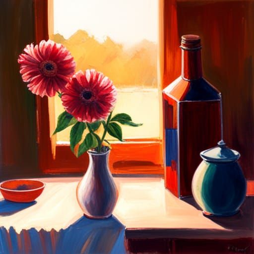 Floral Oil Painting in the Style of James Gurney