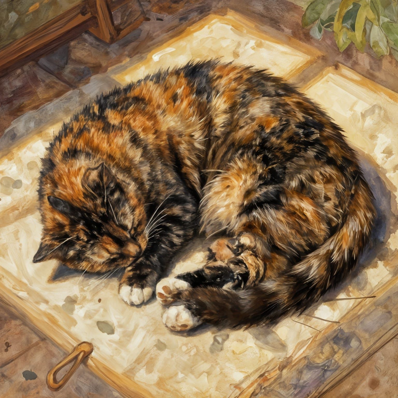 Tortoiseshell Cat Sleeping