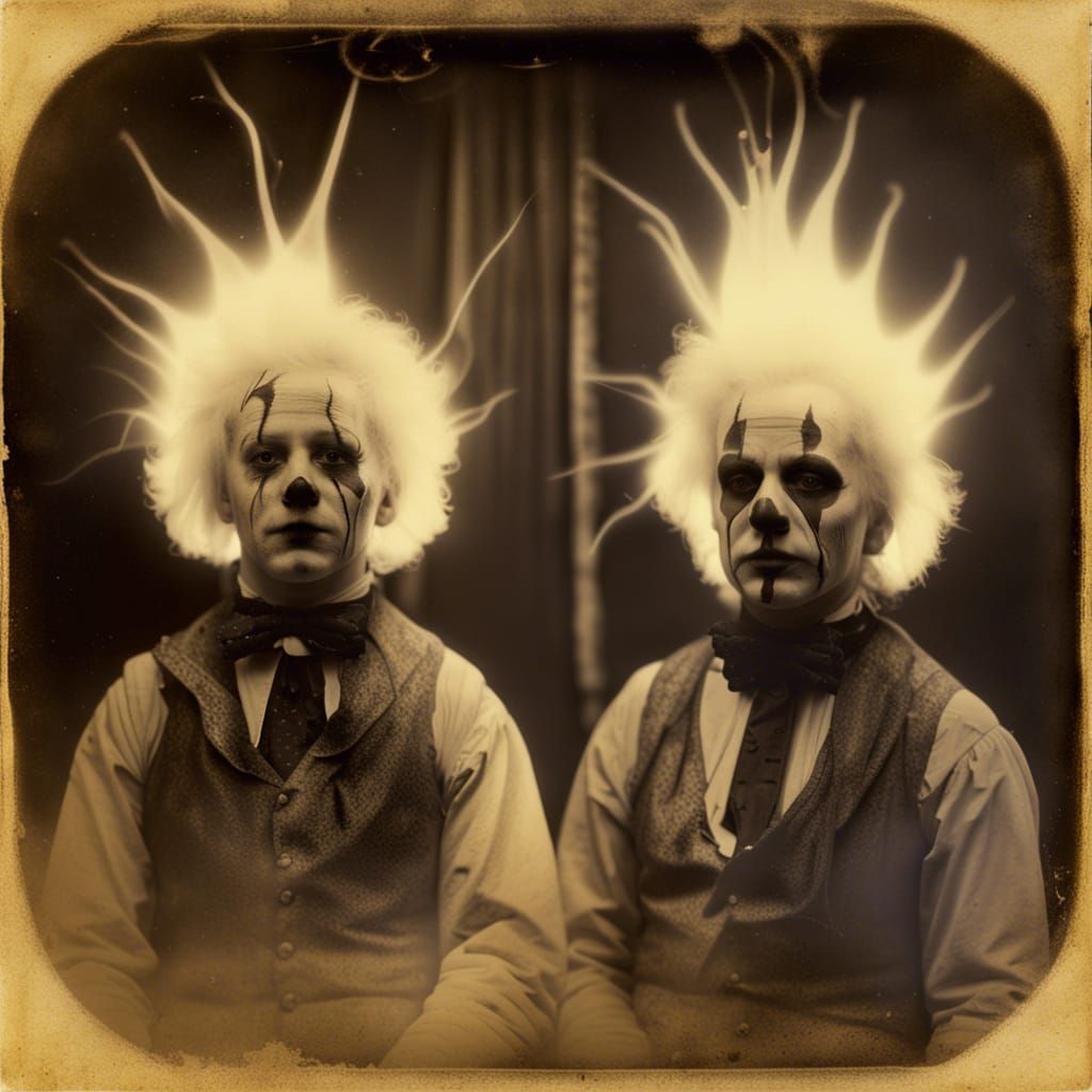 19th Century Juggalo Clown in Antique Photo Style