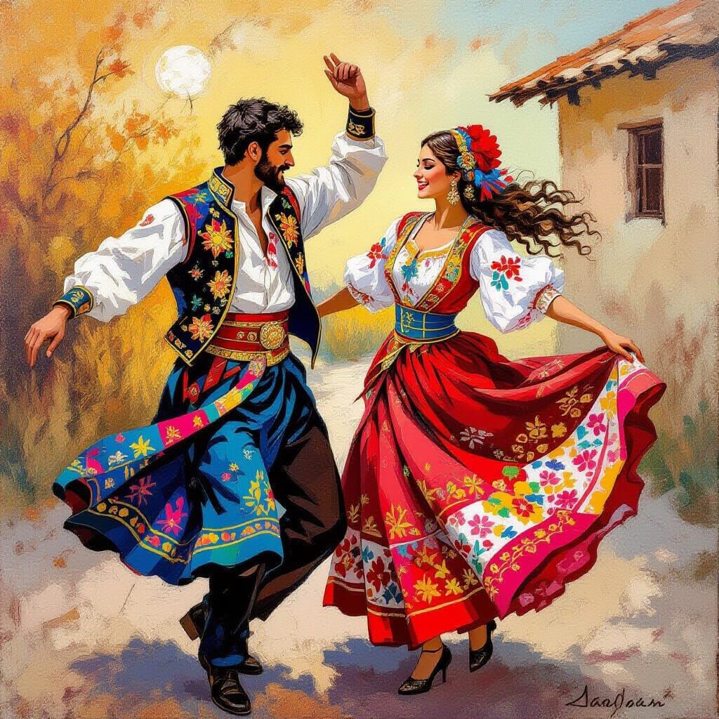 Armenian Dancers in Vibrant Folk Style