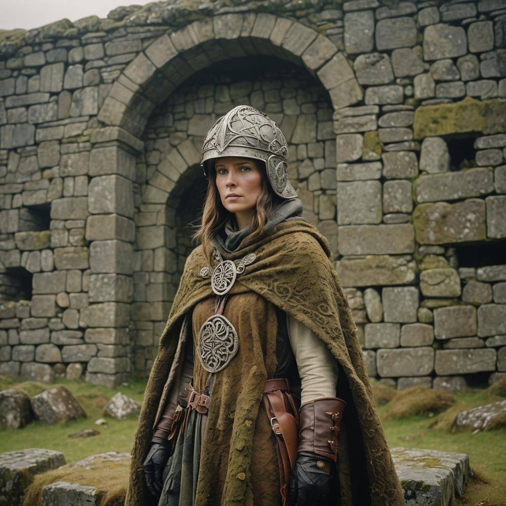 Pictish Woman in Ruined Fort: Celtic Art